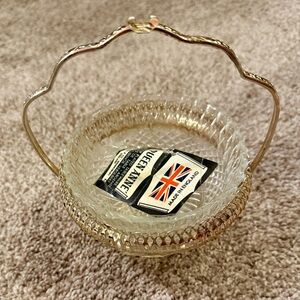 Vintage Silver plated and Clear Glass Basket made in England